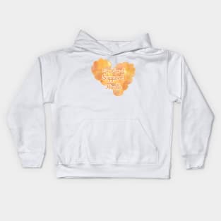 Emotional Support Kindle Yellow - Text On Fluff Heart Kids Hoodie